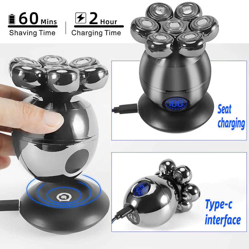 Man Scape Groomer Rechargeable Bald Head Shaving Machine LCD Display
