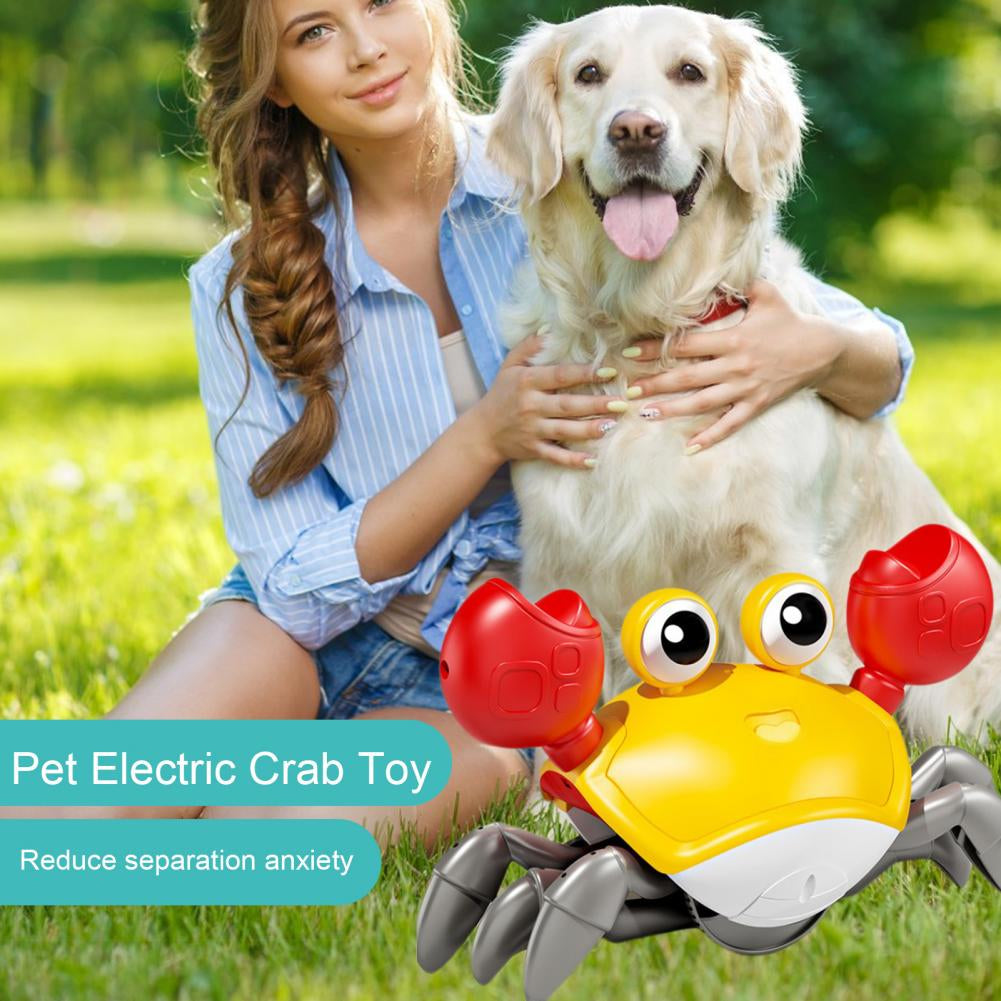 Dog/ Cat Entertainment Toy Crawling Crab Toy Fun Music Lights Sensor Escape Educational Multifunctional