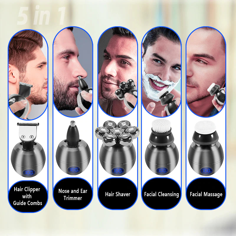 Man Scape Groomer Rechargeable Bald Head Shaving Machine LCD Display
