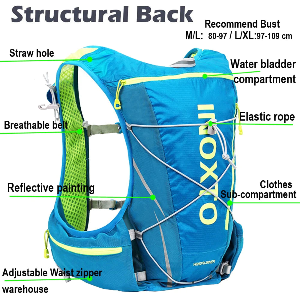 8L  Hydration  Backpack Men Women Outdoor Sport Bags Trail Marathon Option Water Bag Flask